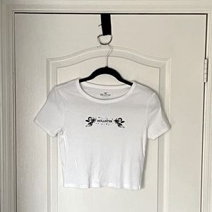 White Tee with Cupid Embroidery. size extra small
